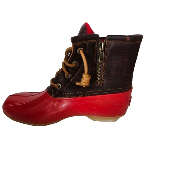 Sperry Womens Red Saltwater Waterproof Rubber Boots Sz 7 Gorpcore - Picture 3 of 10